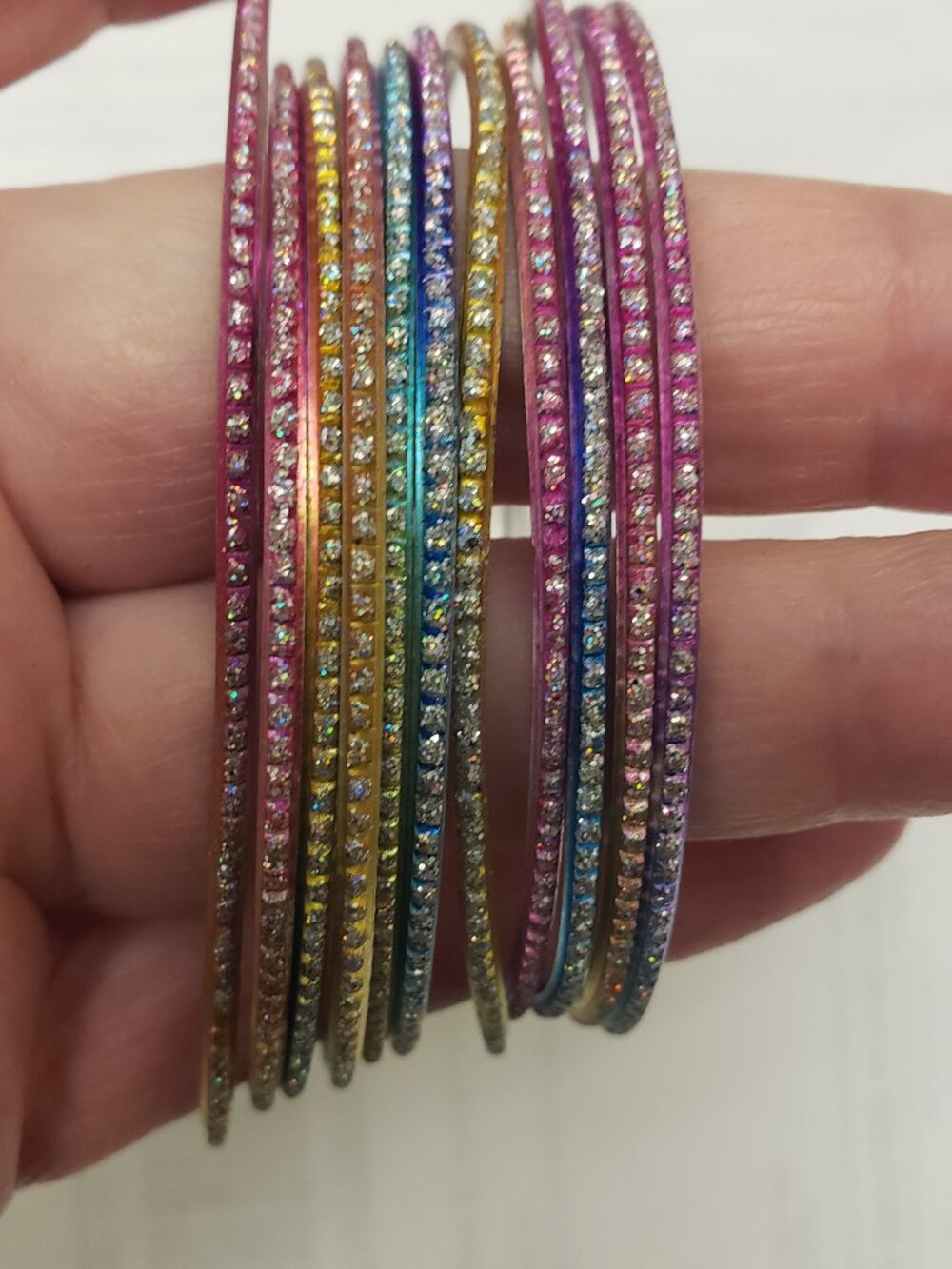 11 Multi color enameled custom made  bangles